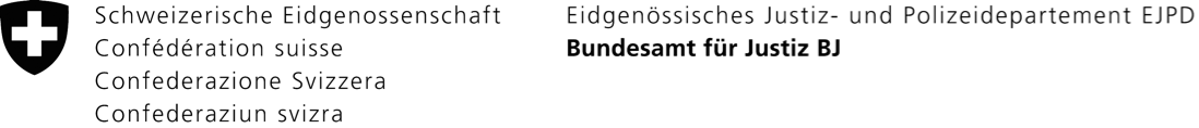Logo Schweizerische Eidgenossenschaft, Bundesamt für Justiz